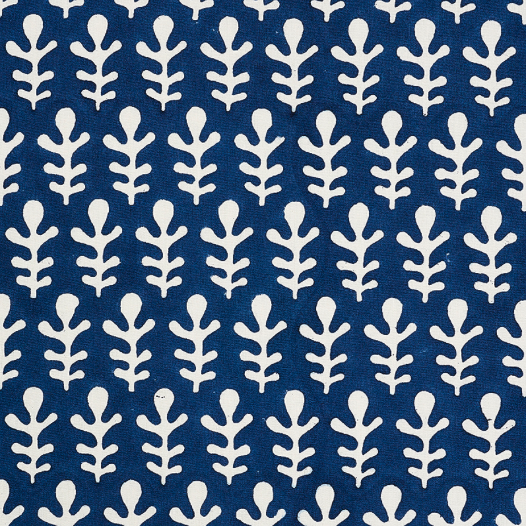 Block Printed blue fabric Design Nashville